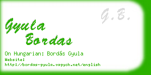 gyula bordas business card
